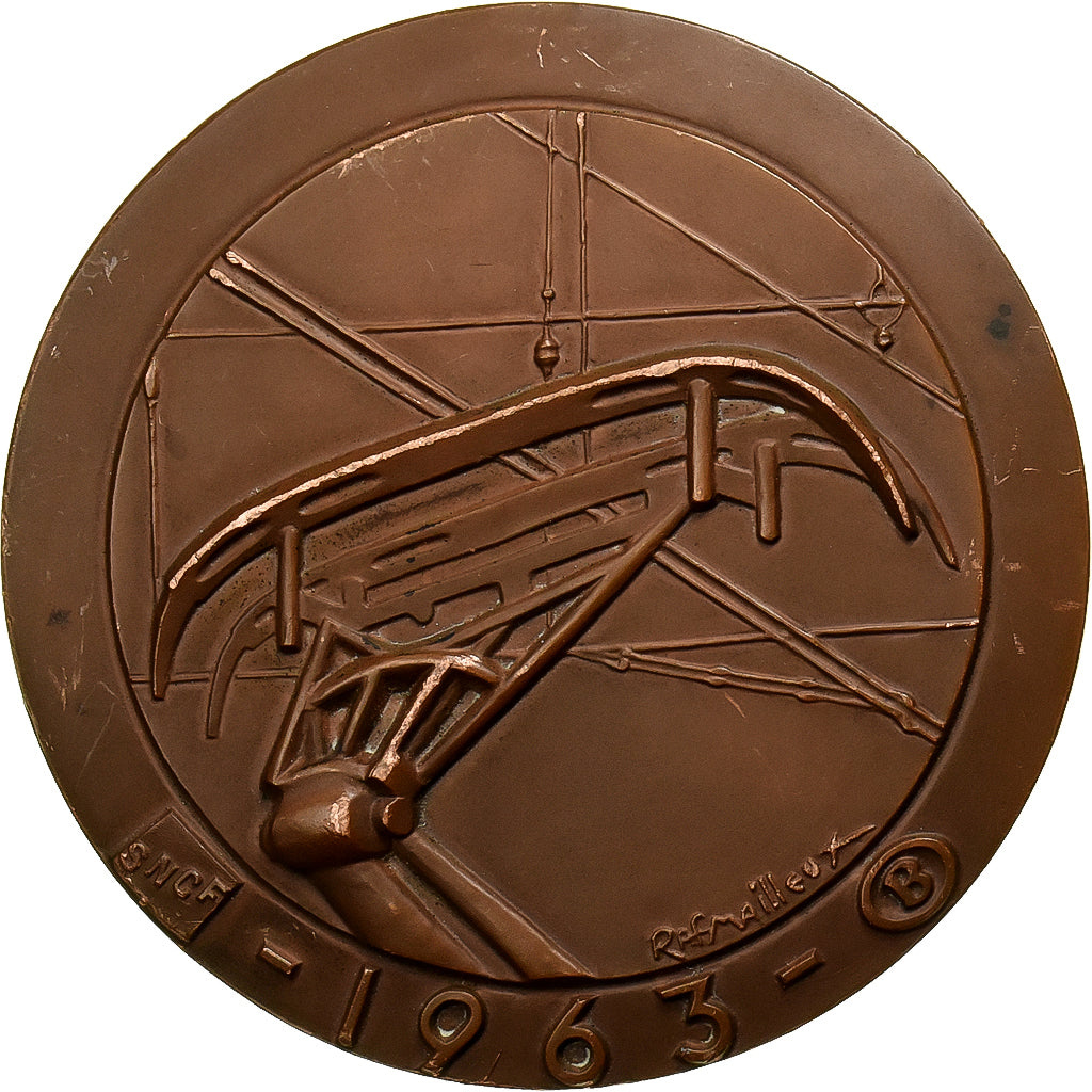 Francia, medaglia, Ligne SNCF Paris - Bruxelles, 1963, Bronzo, Raf Mailleux, BB+