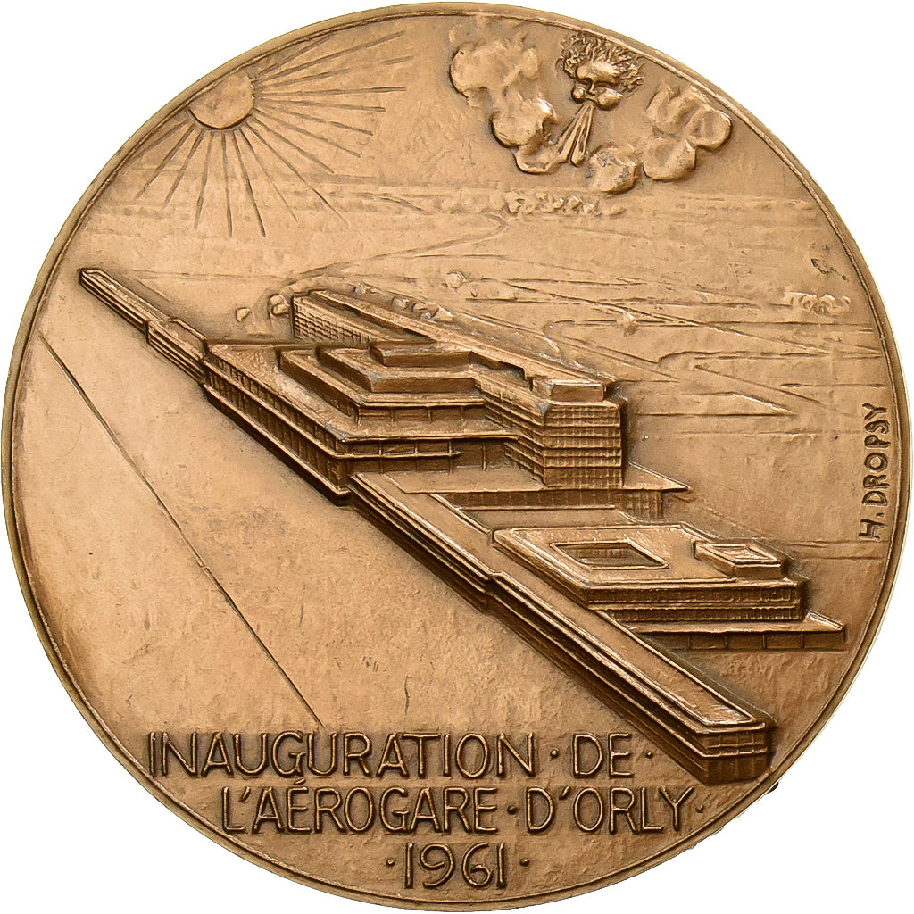 Francia, medaglia, Inauguration de l'Aéroport d'Orly, 1961, Bronzo, Dropsy