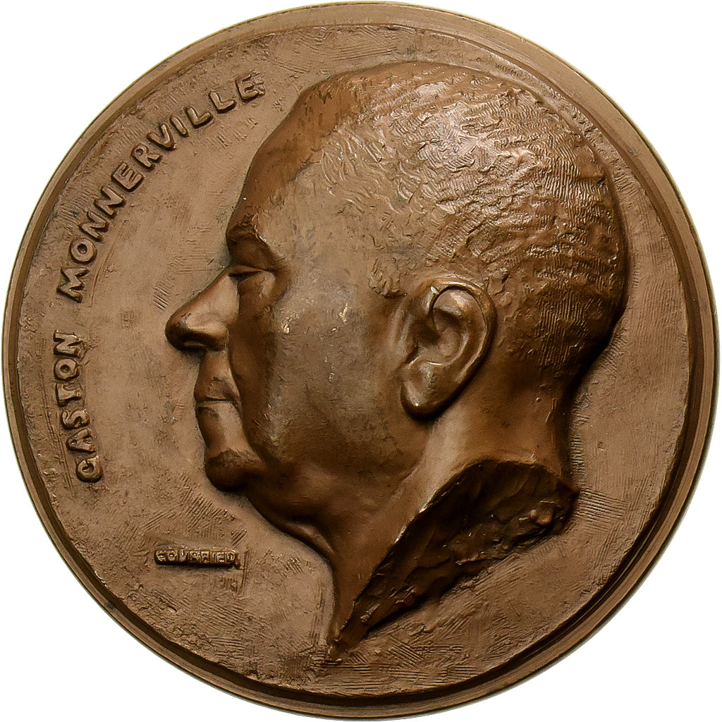 Francia, medaglia, Gaston Monnerville, 1973, Bronzo, Courrier, SPL-