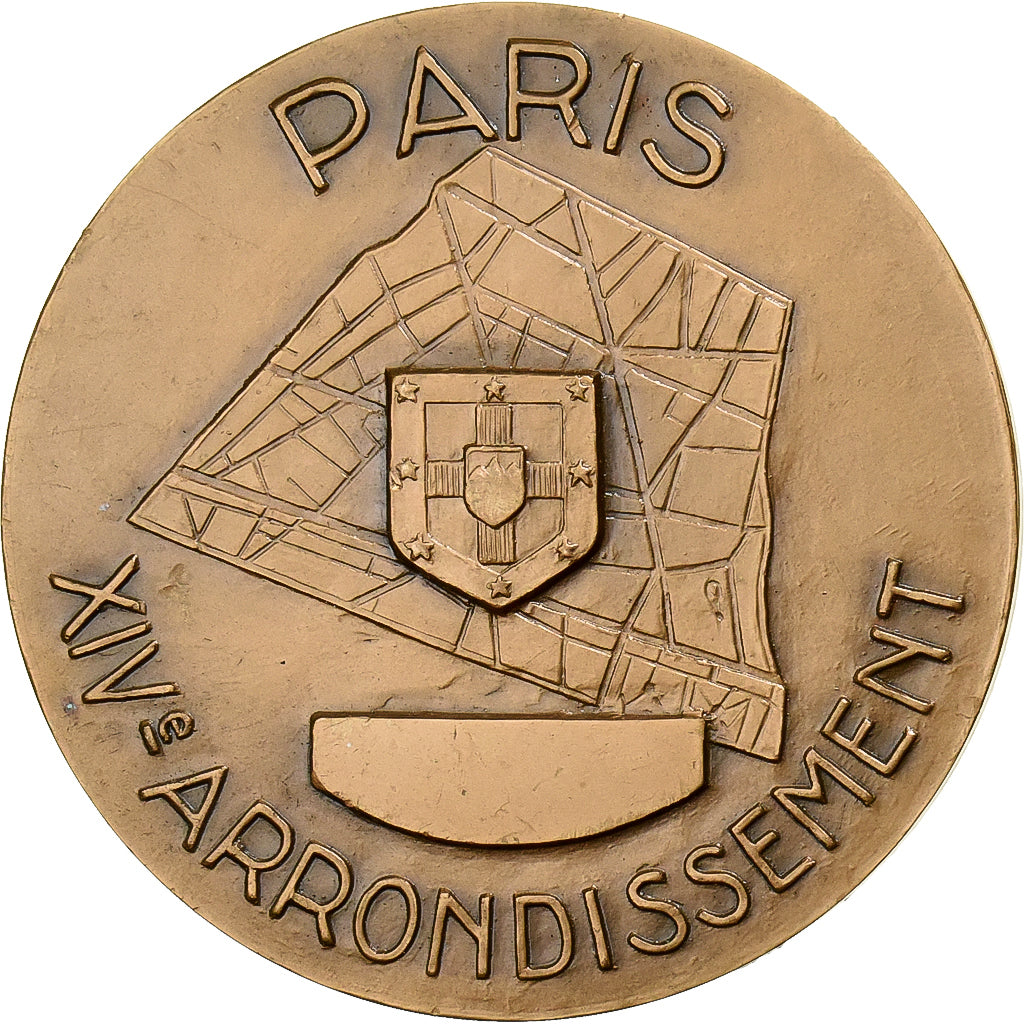 Francia, medaglia, paris, XIVème Arrondissement, 1972, Bronzo, Delannoy, SPL-