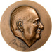 Francia, medaglia, Alain Poher, Président du Sénat, 1979, Bronzo, Fourbé