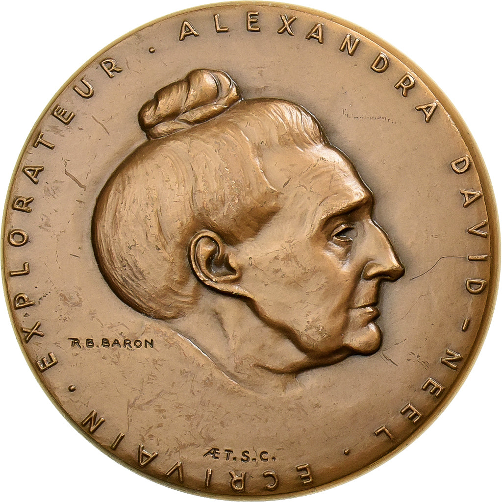 França, medalha, Alexandra David-Neel, Ecrivain Explorateur, 1987, Bronze