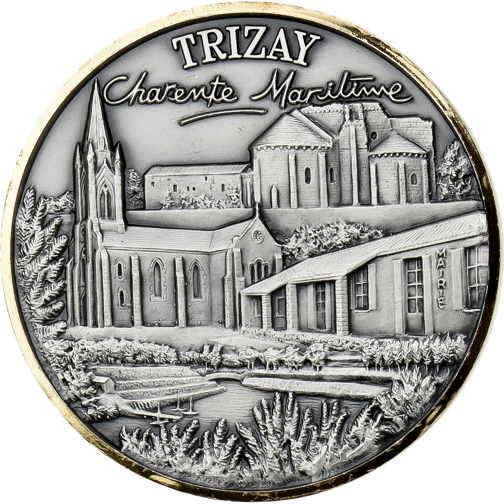 Francia, medaglia, Ville de Trizay, Charente Maritime, Silvered Metal, J. Balme