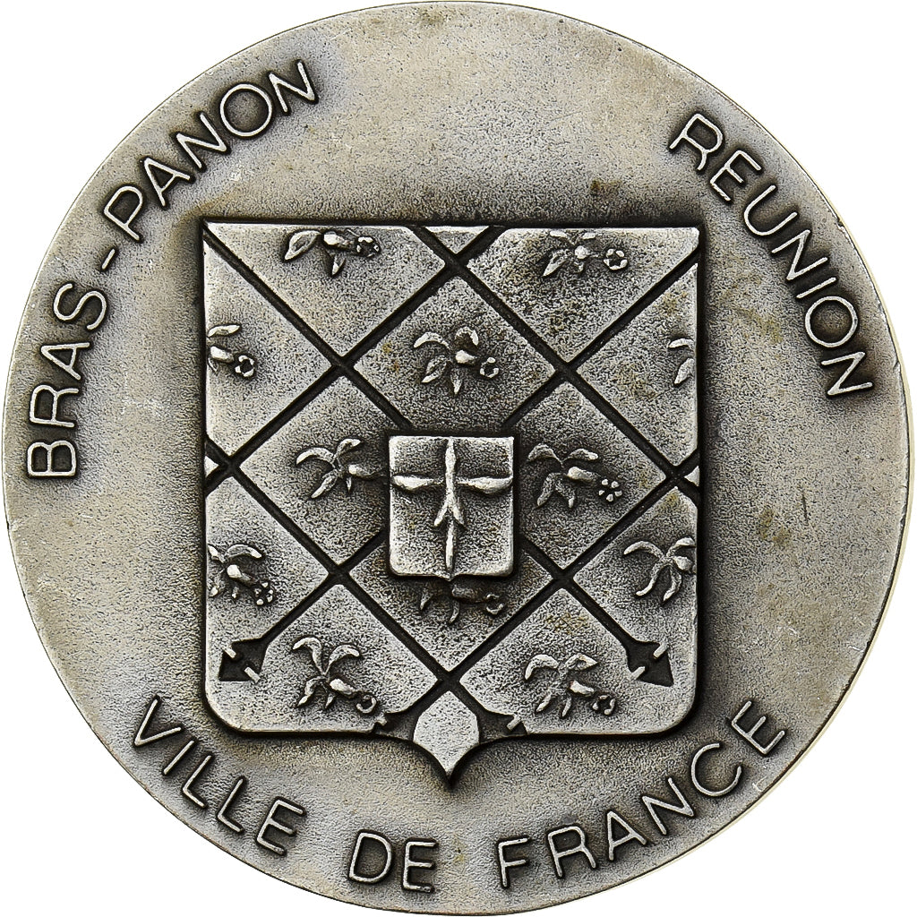 Frankreich, Medaille, Ville de Bras-Panon, Réunion, Silvered Metal, SS+