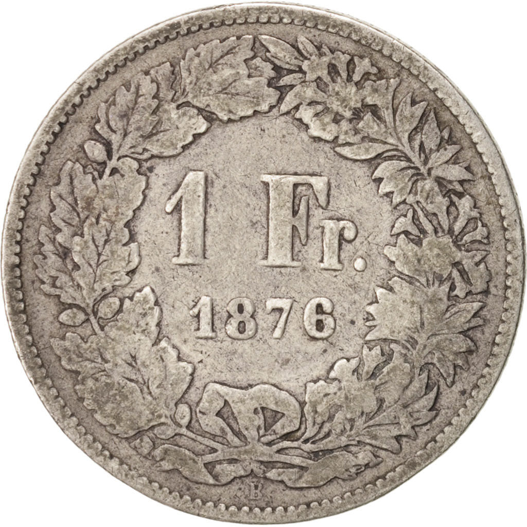 Coin, Switzerland, Franc, 1876, Bern, F(12-15), Silver, KM:24