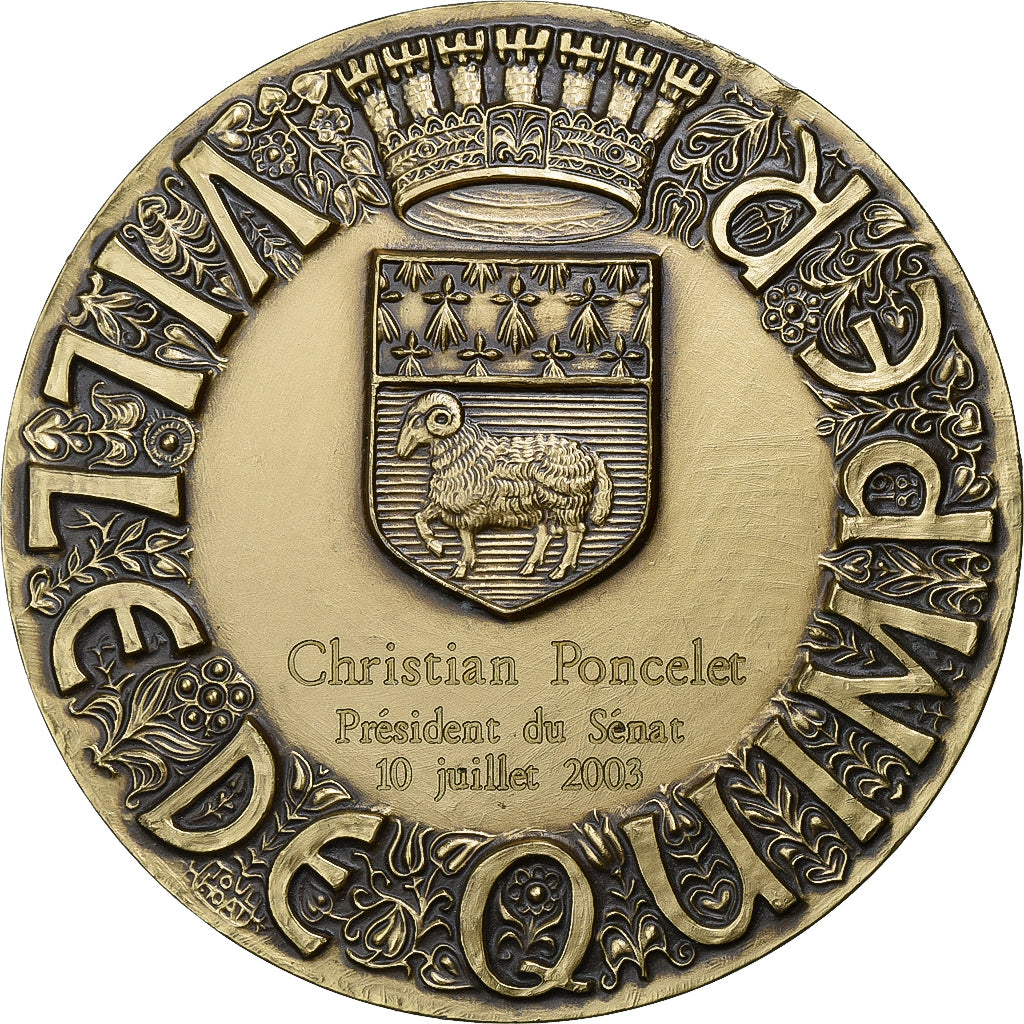 Francja, medal, La Ville de Quimper à Christian Poncelet, Président du Sénat