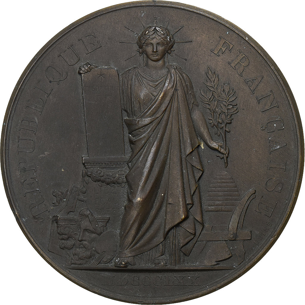 Francia, medaglia, Ministère de la Guerre, Pigeons Voyageurs, Bronzo, Oudiné