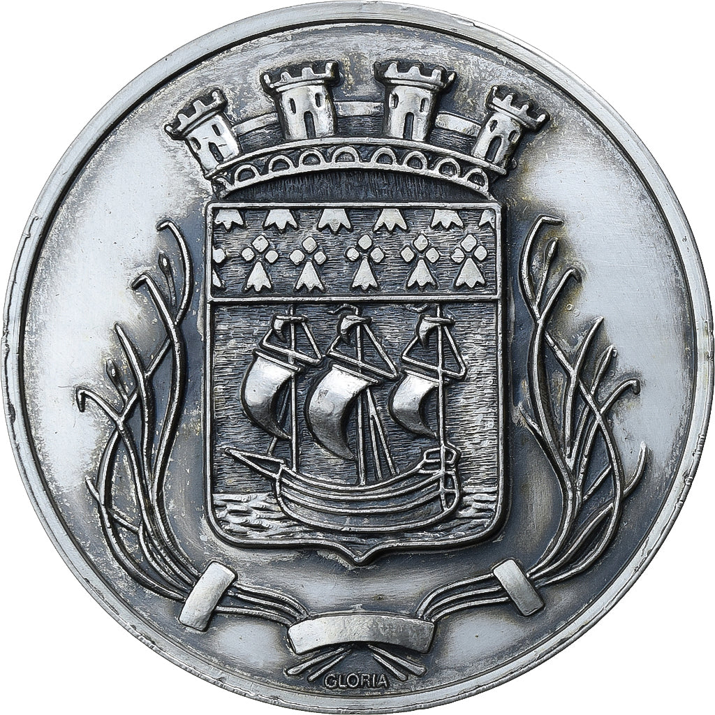 France, Medal, Terminal S.I.C, Paris, 1980, Silvered bronze, AU(50-53)