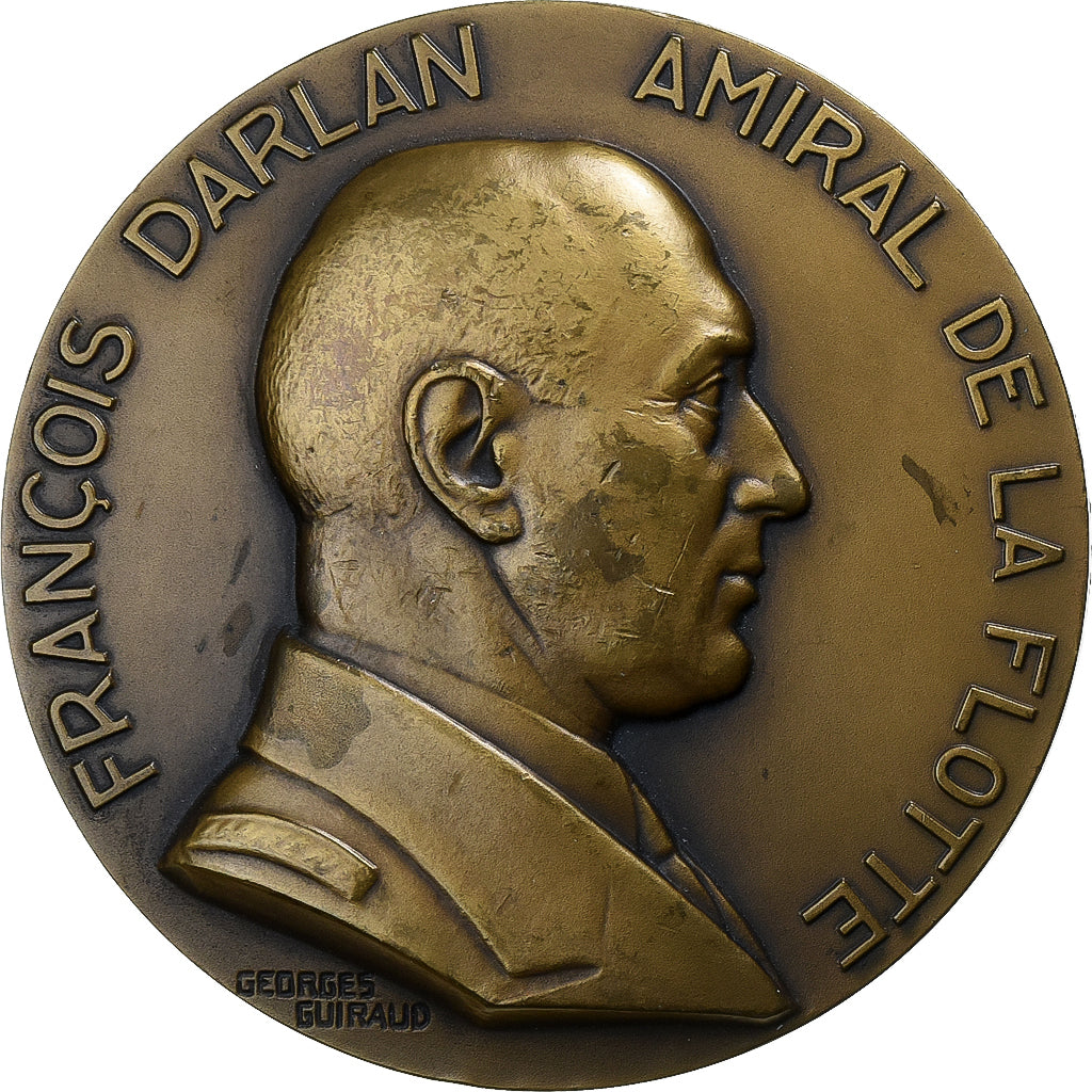 França, medalha, François Darlan, Amiral de la Flotte, Bronze, Guiraud