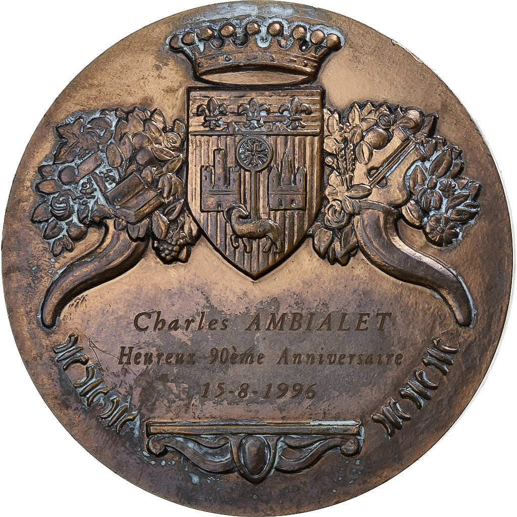 Francia, medaglia, Ville de Toulouse, 1996, Bronzo, Guiraud, BB+