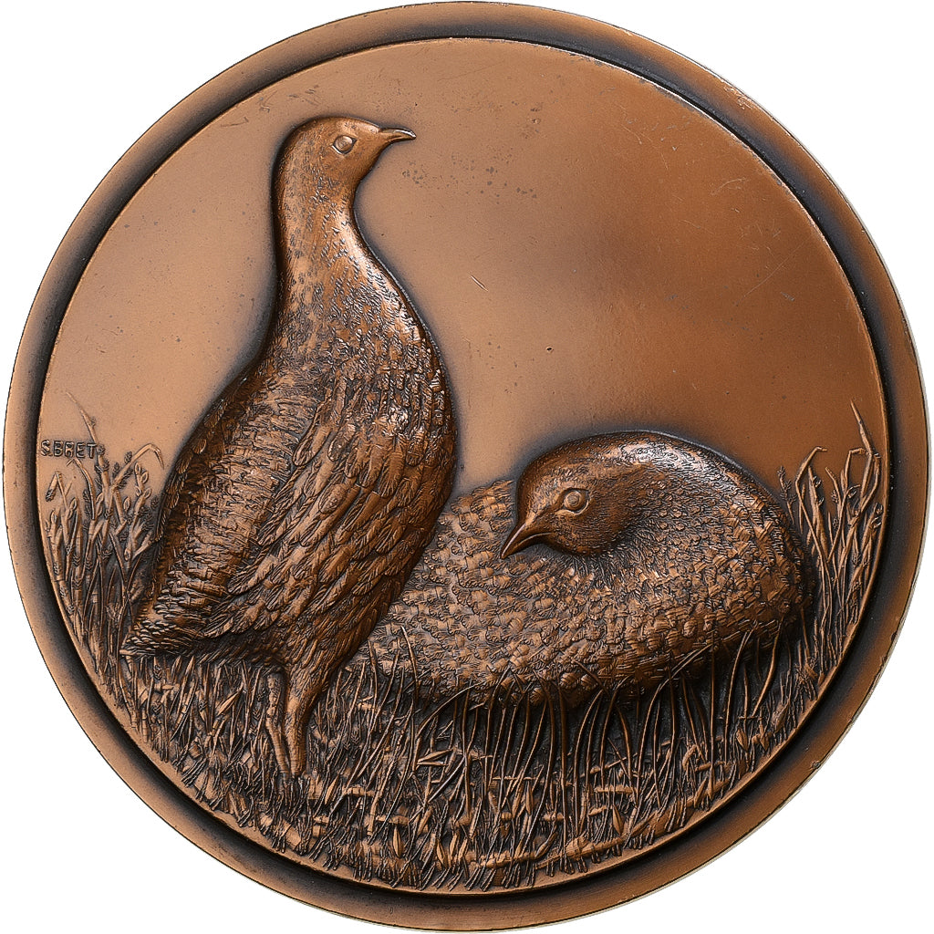 Frankreich, Medaille, Les Perdrix, 1986, Kupfer, Bret, VZ