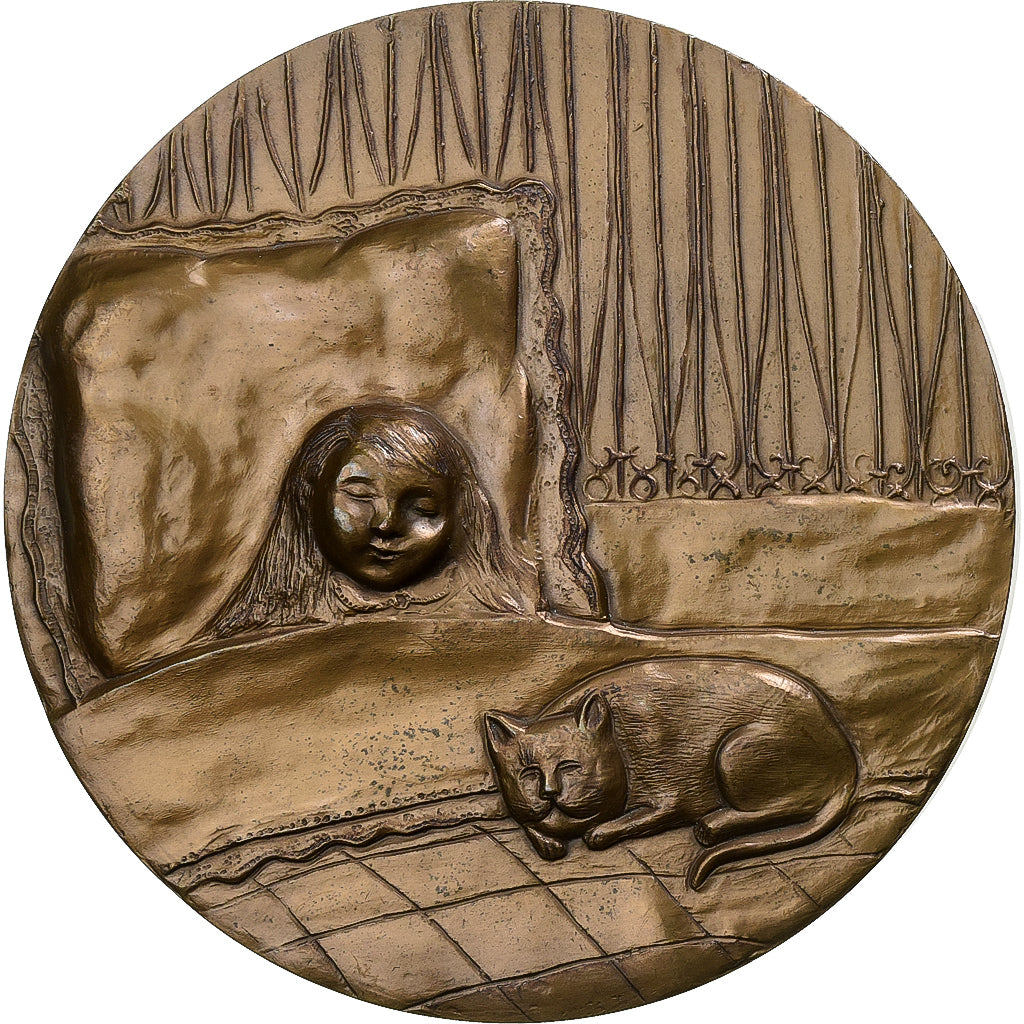 Francia, medalla, Le Chat et la Souris, 1987, Bronce, EBC