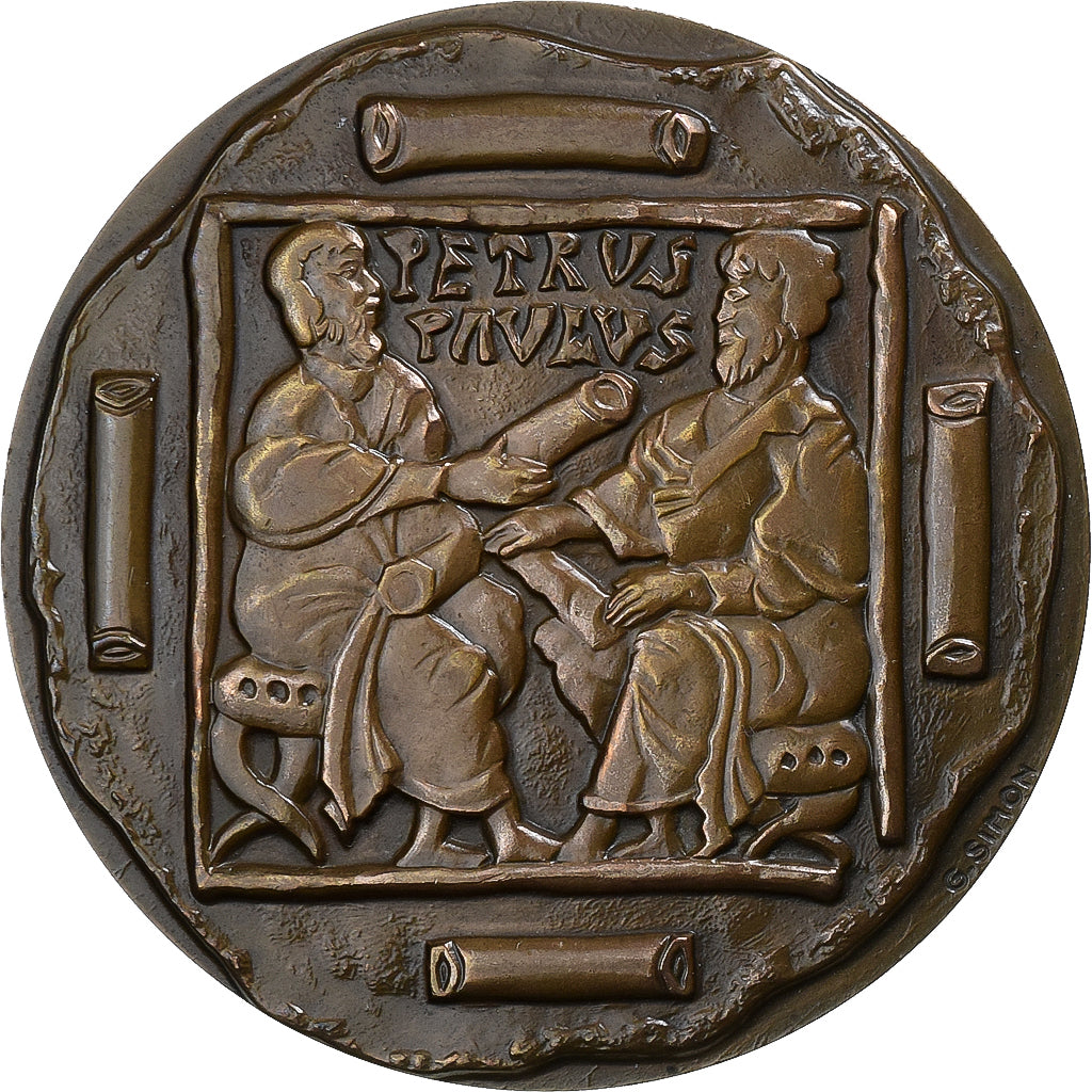 Francia, medaglia, Année Sainte, Saint Pierre et Saint Paul, 1975, Bronzo