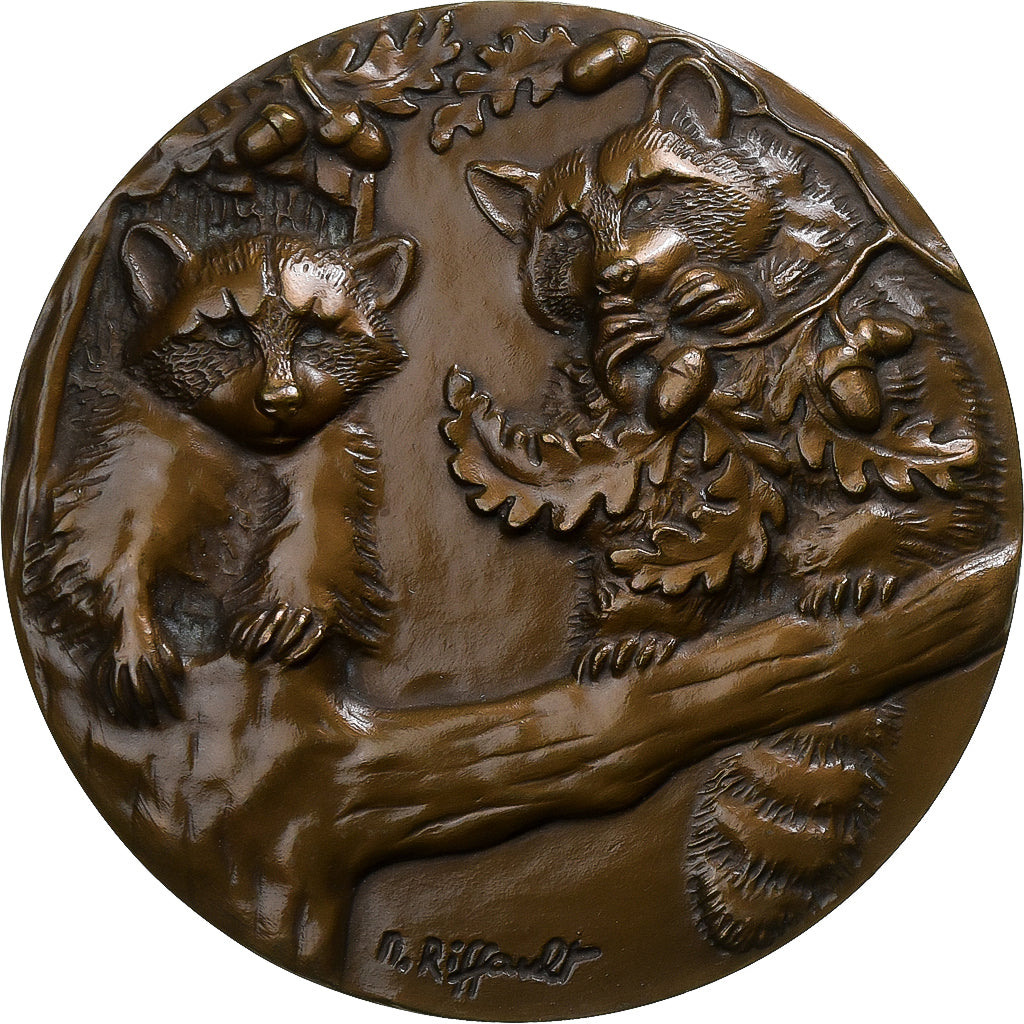Frankreich, Medaille, Le Raton Laveur, 1983, Bronze, Riffault, VZ