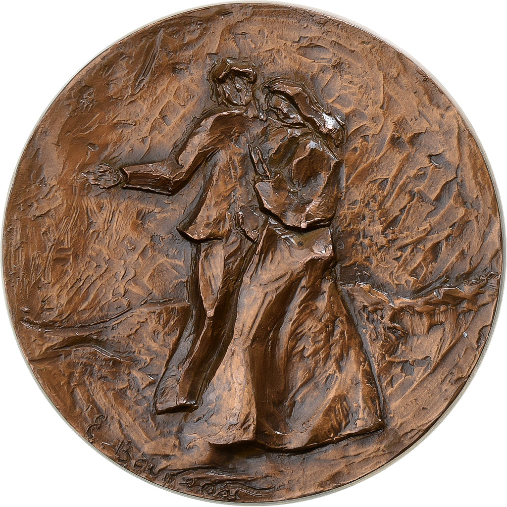 Francja, medal, Le Couple, 1974, Miedź, Boureau, AU(55-58)