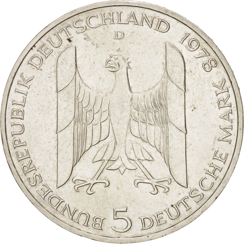 Coin, GERMANY - FEDERAL REPUBLIC, 5 Mark, 1978, Munich, Germany, AU(55-58)
