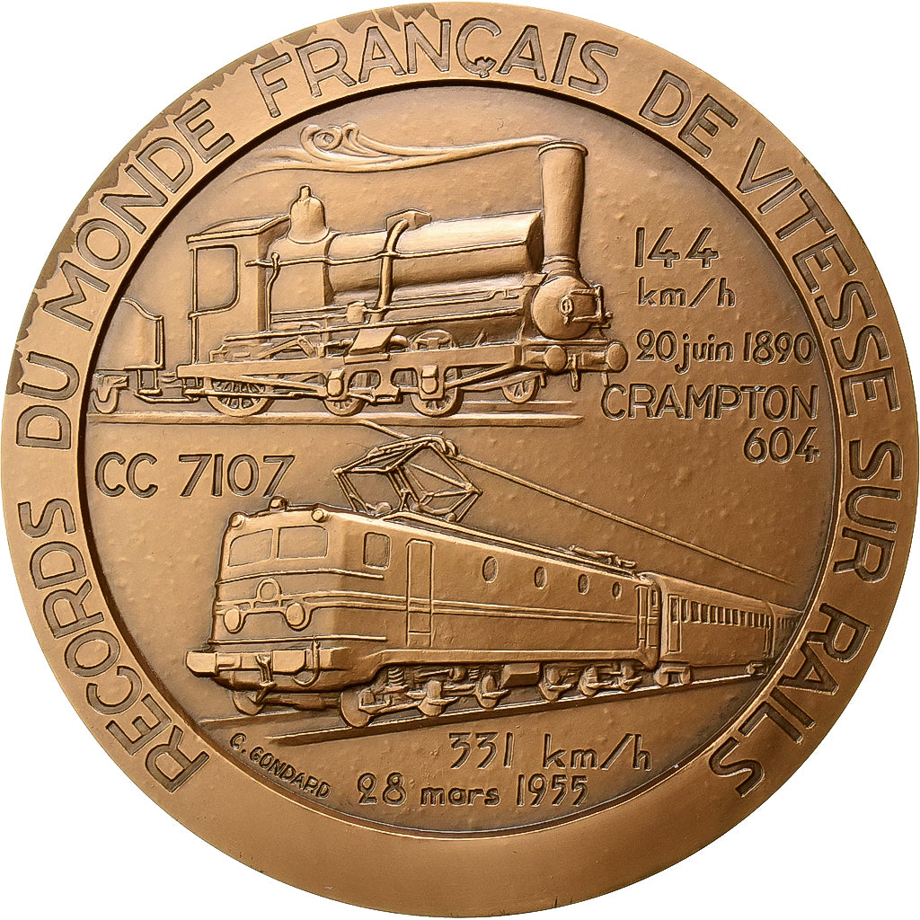 Francia, medaglia, TGV, Records du Monde Français de Vitesse, 1981, Bronzo, C.