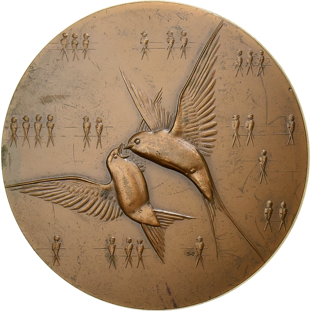 Francia, medaglia, Hirondelles, 1978, Bronzo, Bret, SPL-