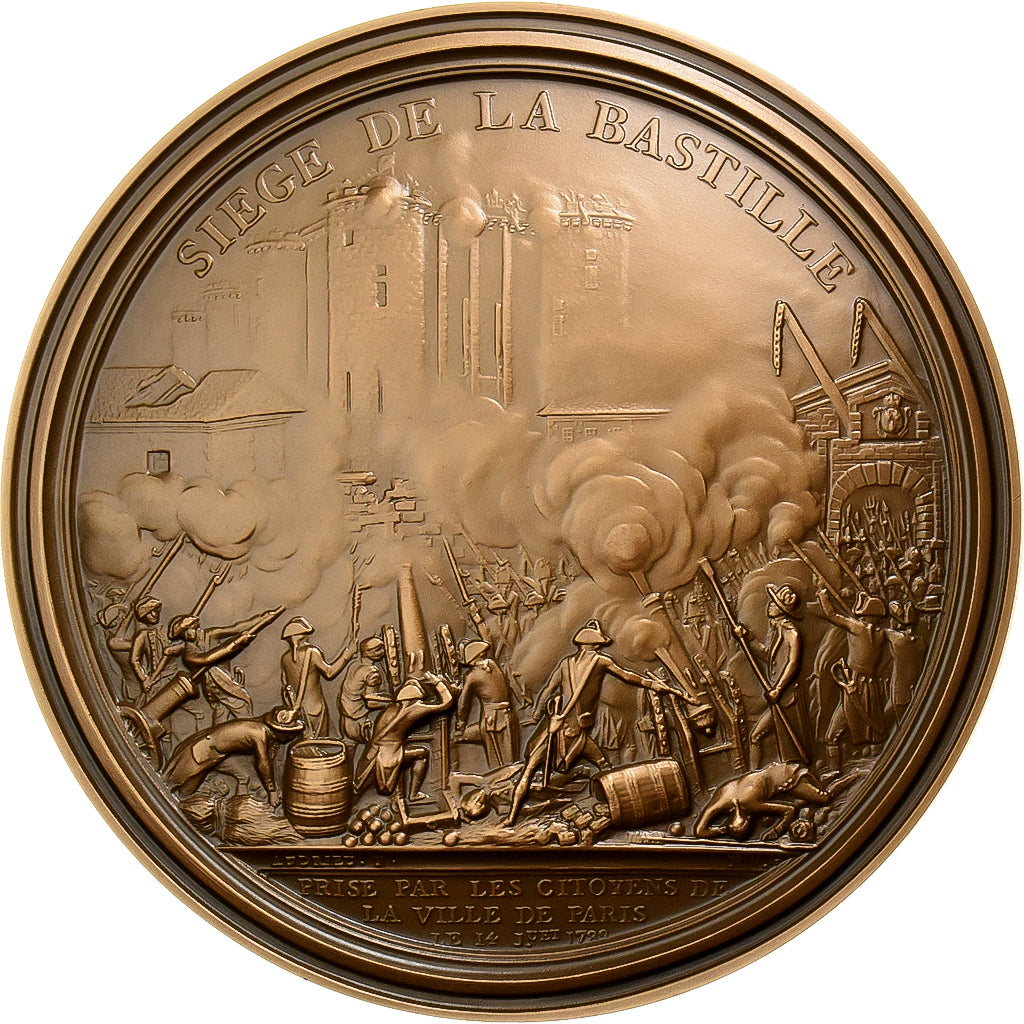 Francia, medaglia, Révolution Française, Siège de la Bastille, 1989, Bronzo