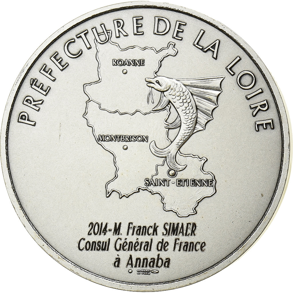 Francja, medal, La Préfecture de la Loire à Franck Simaer, Consul Général de
