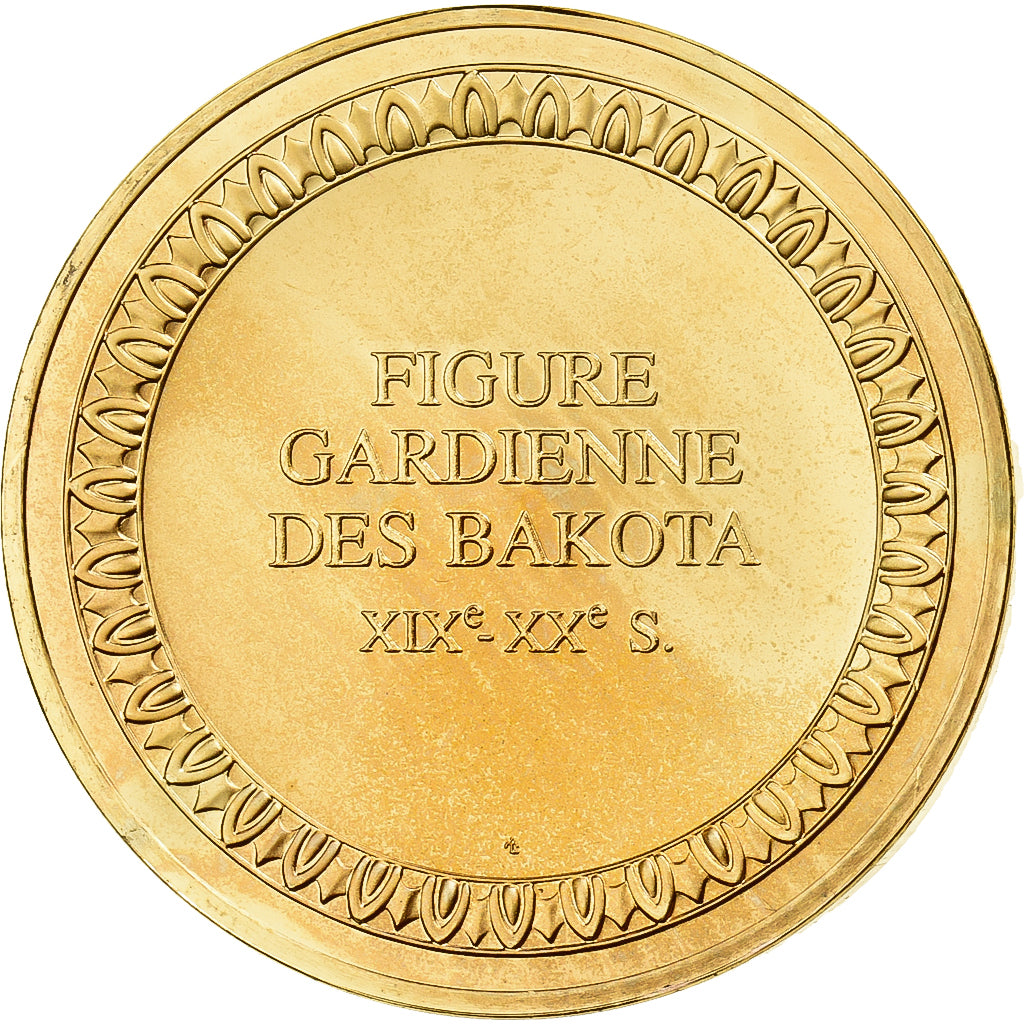 Frankreich, Medaille, Figure Gardienne des Bakota, Gilt Bronze, UNZ
