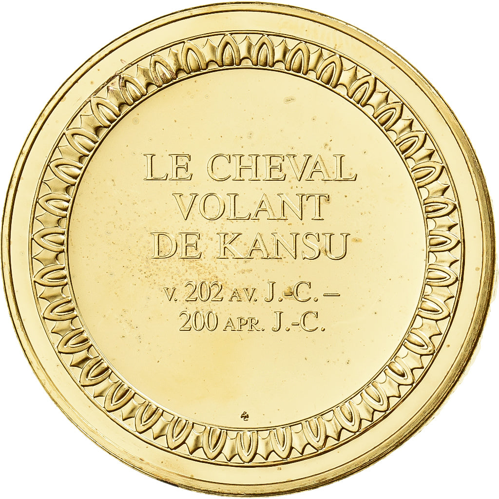 Frankreich, Medaille, Le Cheval Volant de Kansu, Gilt Bronze, UNZ