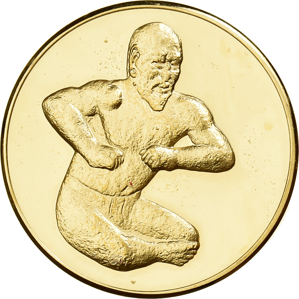 Frankreich, Medaille, Le Lutteur, Gilt Bronze, UNZ