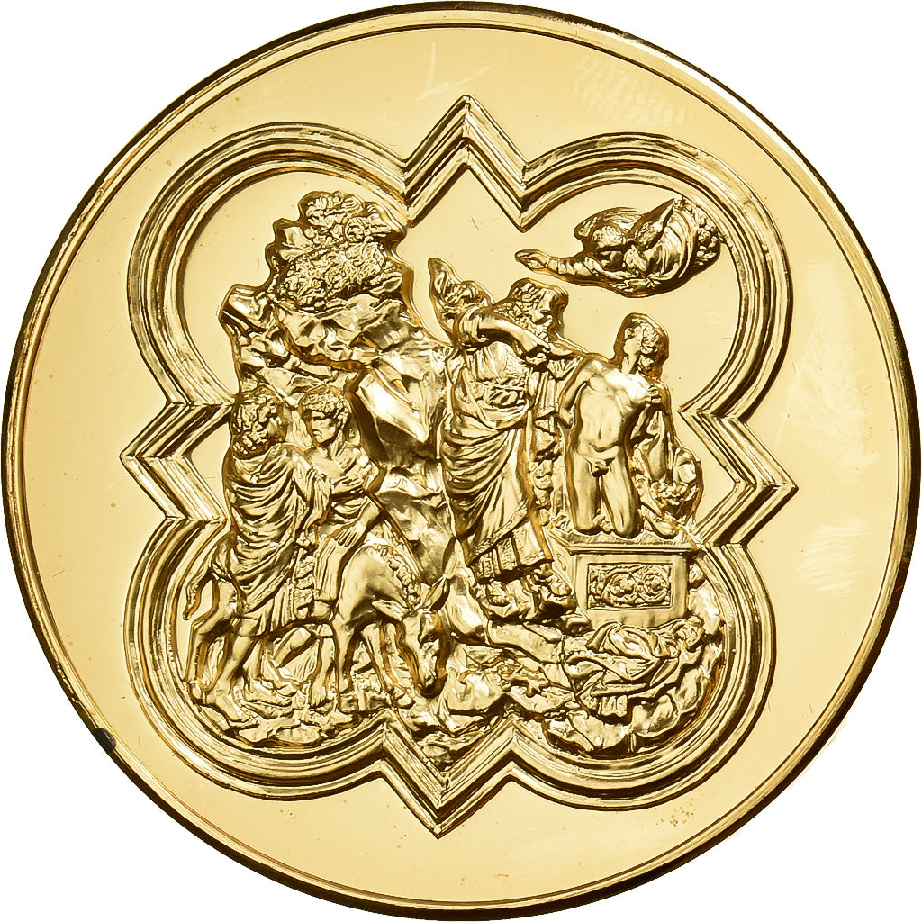 Frankreich, Medaille, Le Sacrifice d'Isaac, Lorenzo Ghiberti, Gilt Bronze, UNZ