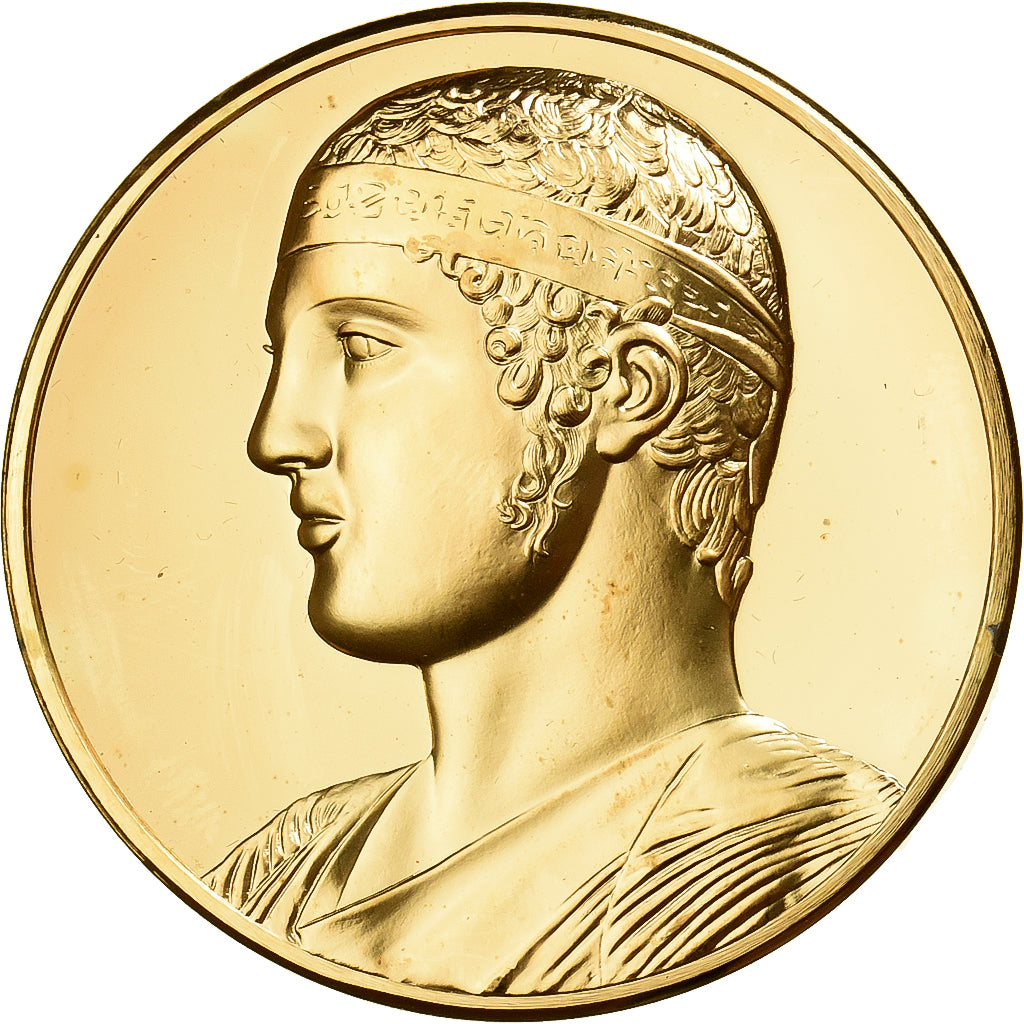 France, Médaille, Peinture, L'Aurige de Delphes, Grec, Gilt Bronze, SPL