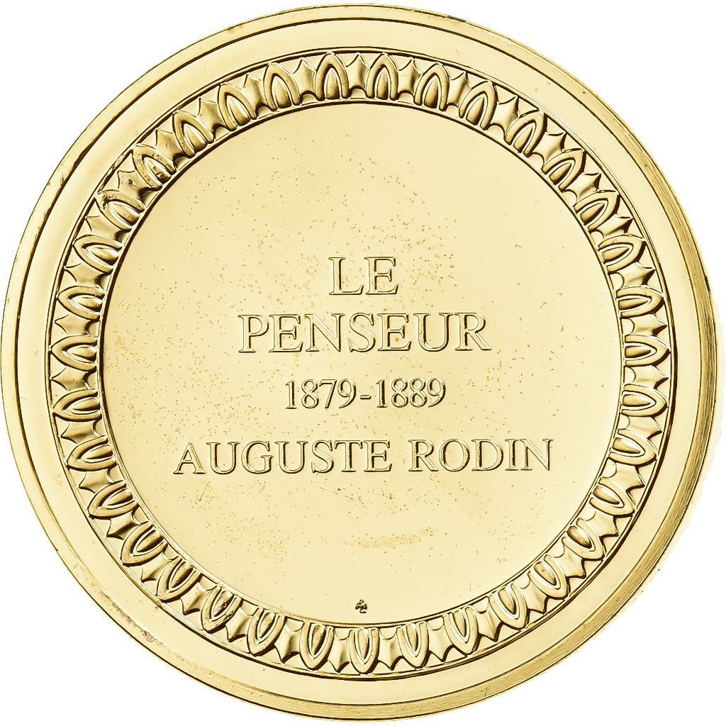 France, Medal, le Penseur, Rodin, Gilt Bronze, MS(63)