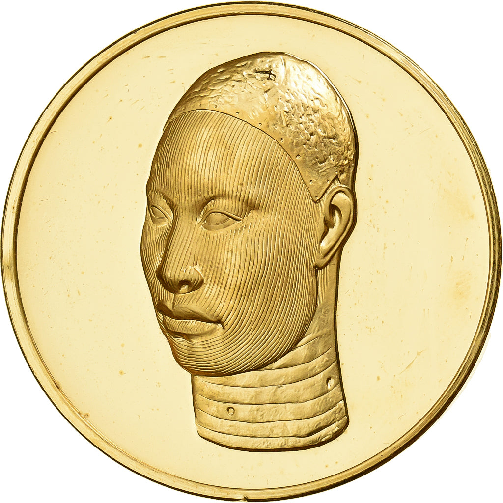 Frankreich, Medaille, Tête d'Homme avec Tatouage, Gilt Bronze, UNZ
