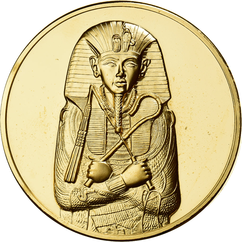 Francia, medaglia, Cercueil du Roi Toutankhamon, Bronzo dorato, SPL