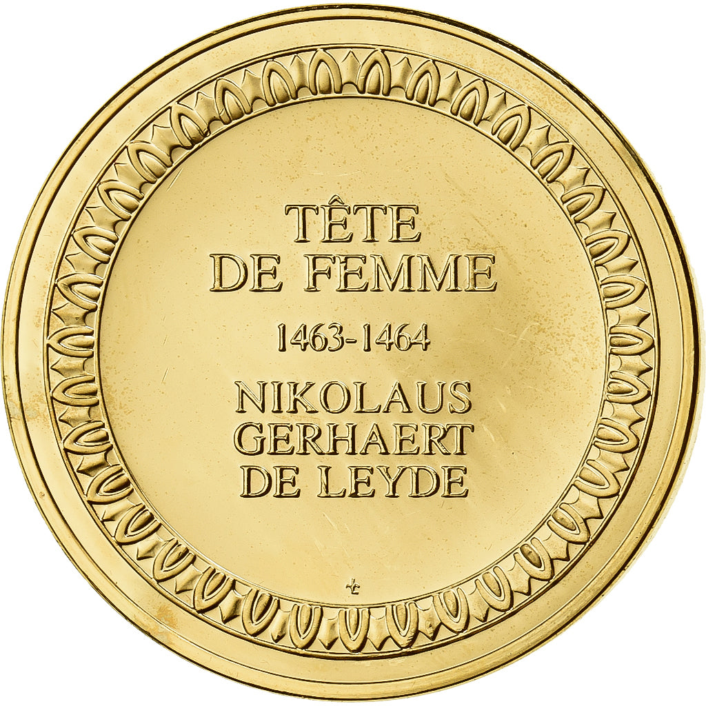 Frankreich, Medaille, Tête de Femme, Nikolaus Gerhaert de Leyde, Gilt Bronze