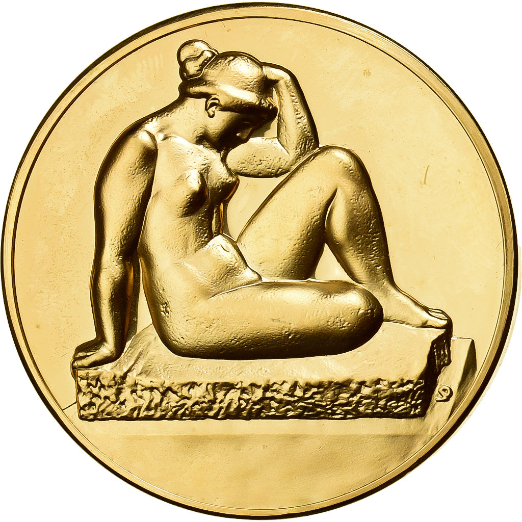 Frankreich, Medaille, Méditerranée, Aristide Maillol, Gilt Bronze, UNZ