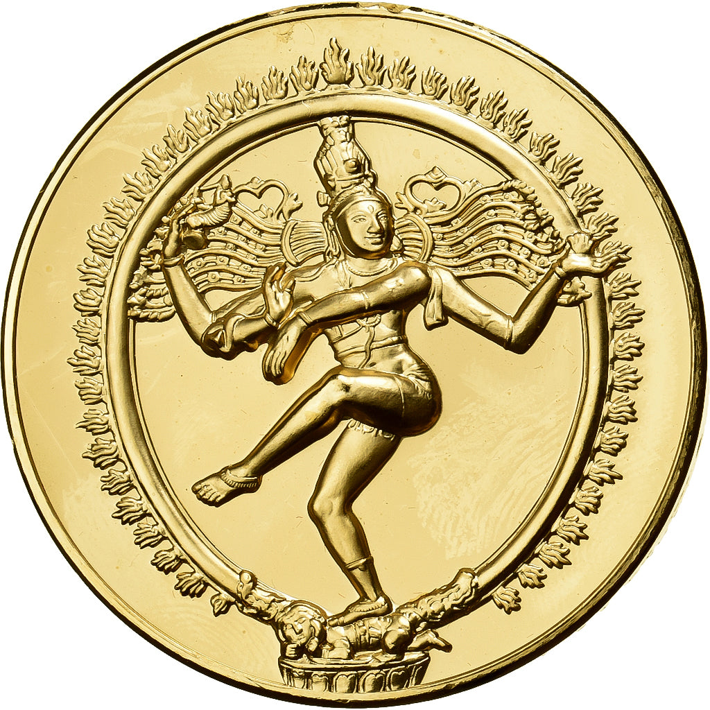 Frankreich, Medaille, Shiva Nataraja, Gilt Bronze, UNZ