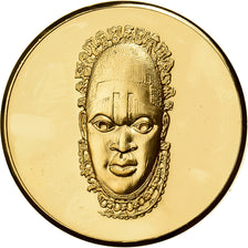 Frankrijk, Medaille, Masque en Ivoire du Bénin, Gilt Bronze, PR