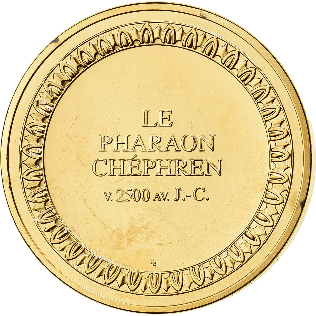 Frankreich, Medaille, Le Pharaon Chéphren, Gilt Bronze, VZ