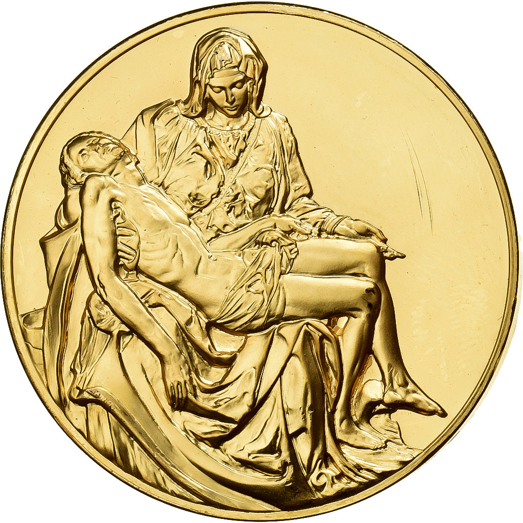 France, Medal, La Pieta, Michel-Ange, Gilt Bronze, AU(55-58)