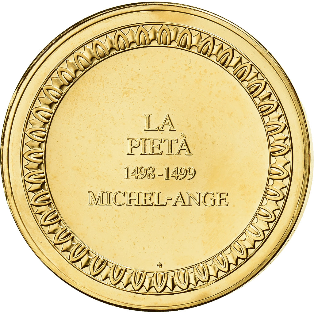 France, Medal, La Pieta, Michel-Ange, Gilt Bronze, AU(55-58)
