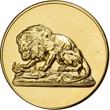 Francja, medal, Lion Ecrasant un Serpent, Antoine-Louis Barye, Pokryty brązem