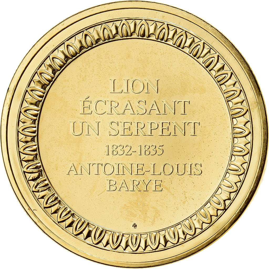 Francja, medal, Lion Ecrasant un Serpent, Antoine-Louis Barye, Pokryty brązem