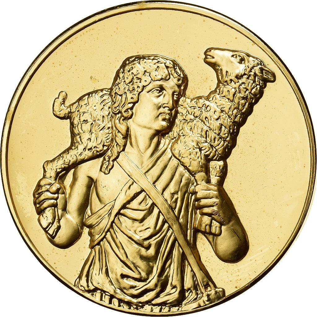 Francia, medaglia, Le Bon Pasteur, Bronzo dorato, SPL-