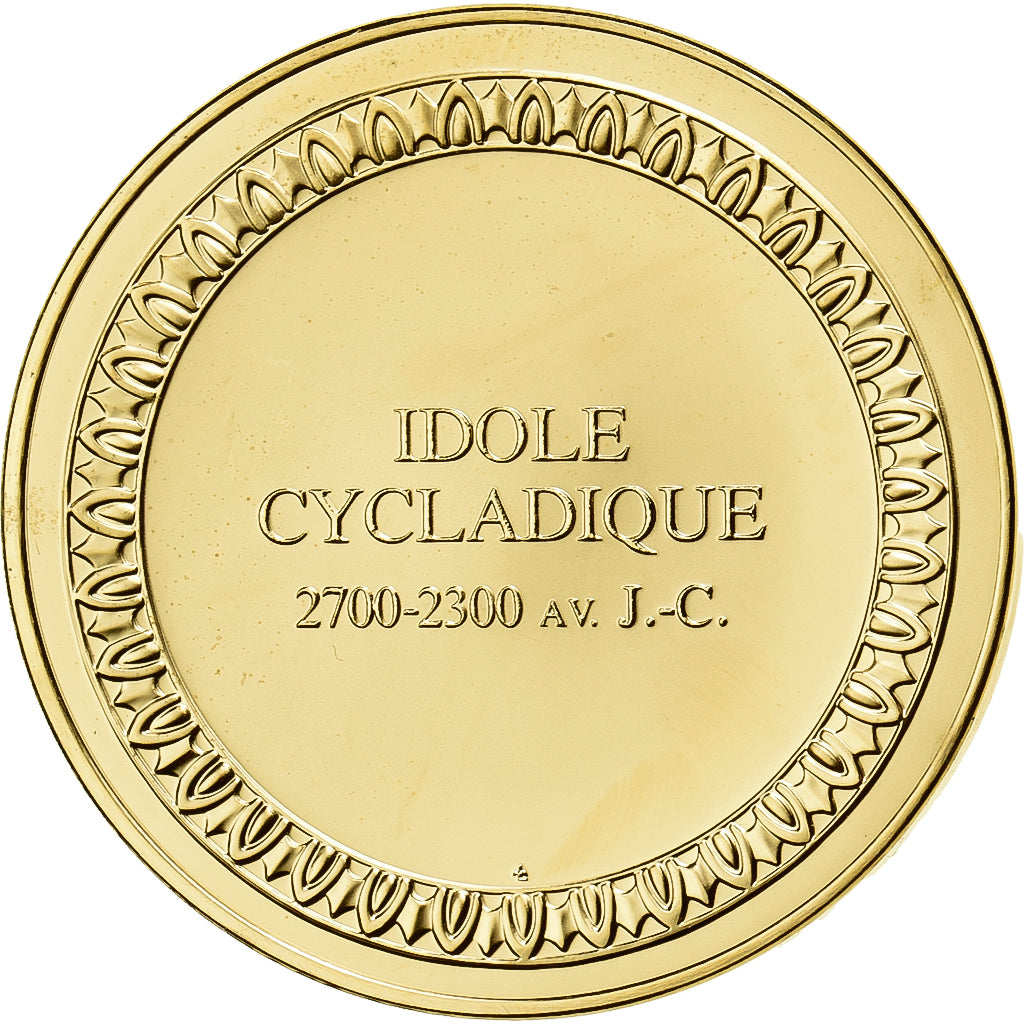 France, Medal, Idole Cycladique, Gilt Bronze, AU(55-58)
