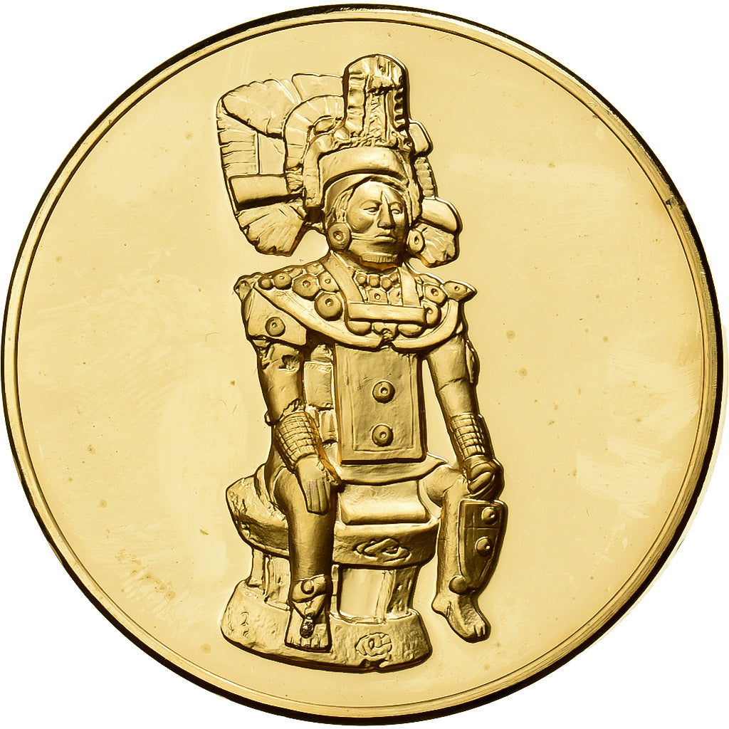 Frankreich, Medaille, Chef sur un Trône, Gilt Bronze, VZ