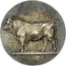 France, Medal, Vache, Offert par Mr Binet, Agriculture, 1924, Silvered bronze