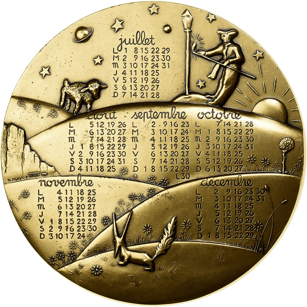 Francia, medaglia, Le Petit Prince, 2002, Bronzo, Mayot, Calendrier, SPL