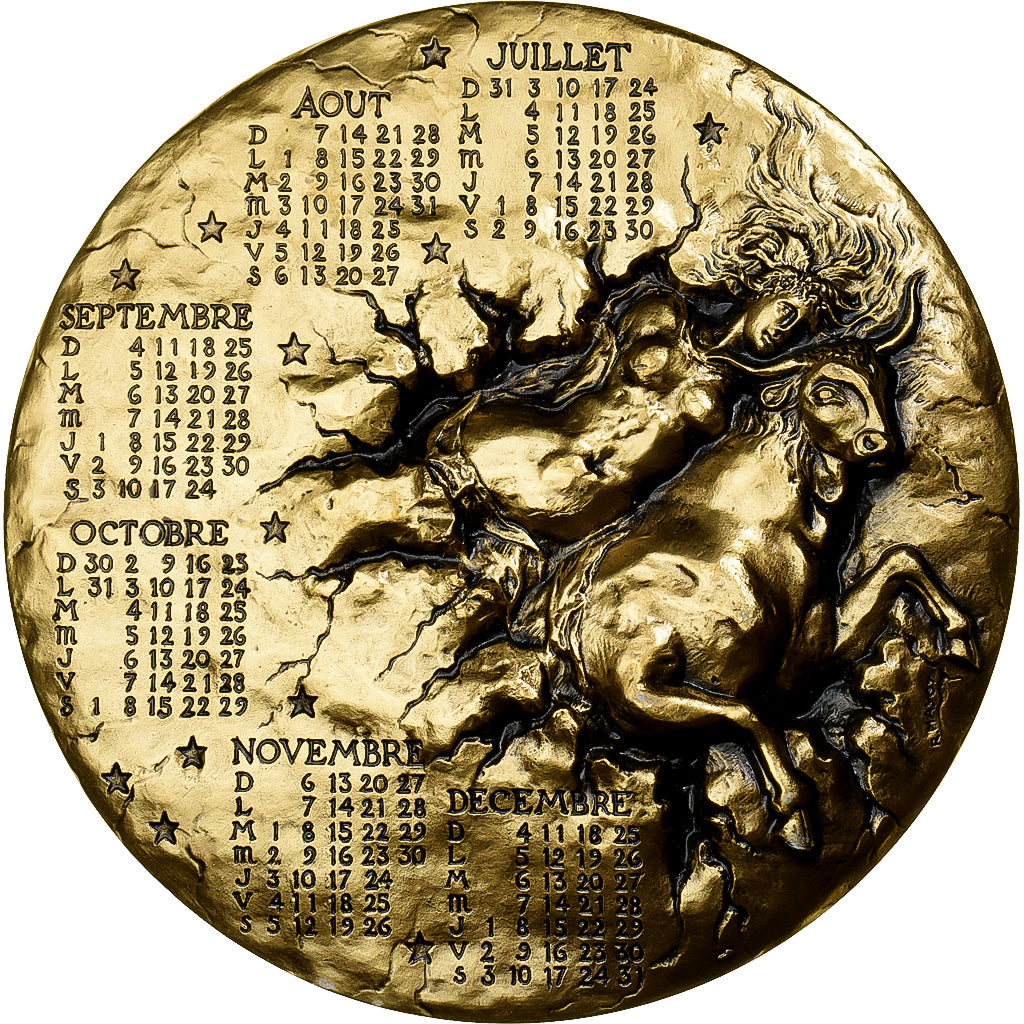 Francia, medaglia, Calendrier, Europe sur un Taureau, 1994, Bronzo, Mayot, SPL