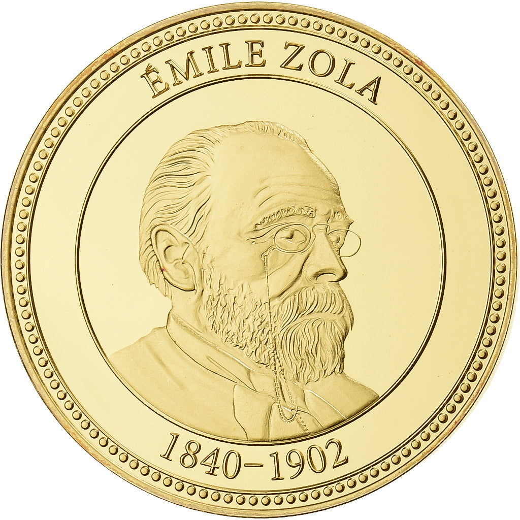 Frankreich, Medaille, Emile Zola, Copper Gilt, UNZ+
