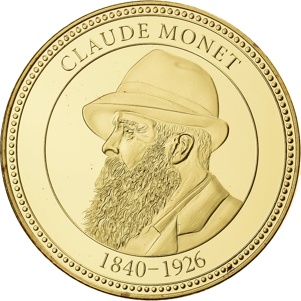 Frankrijk, Medaille, Peinture, Claude Monet, Copper Gilt, UNC