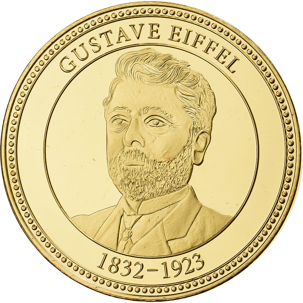 Frankreich, Medaille, Gustave Eiffel, Copper Gilt, UNZ+